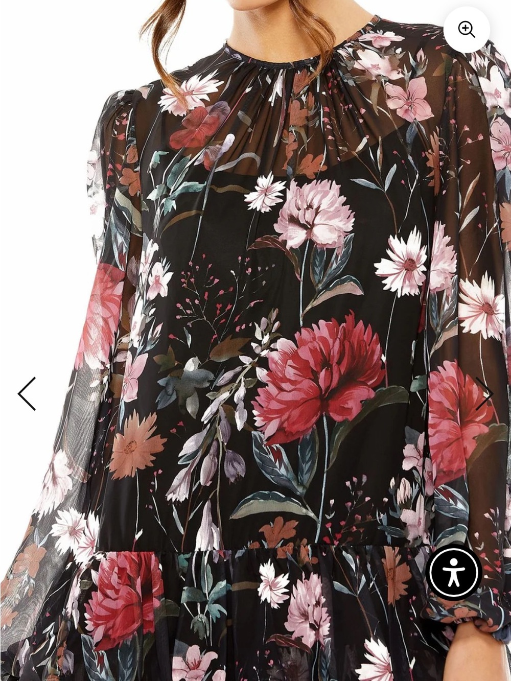 NWT Mac Duggal IEena Floral Ruffle Chiffon Dress Size 12 - Picture 6 of 11